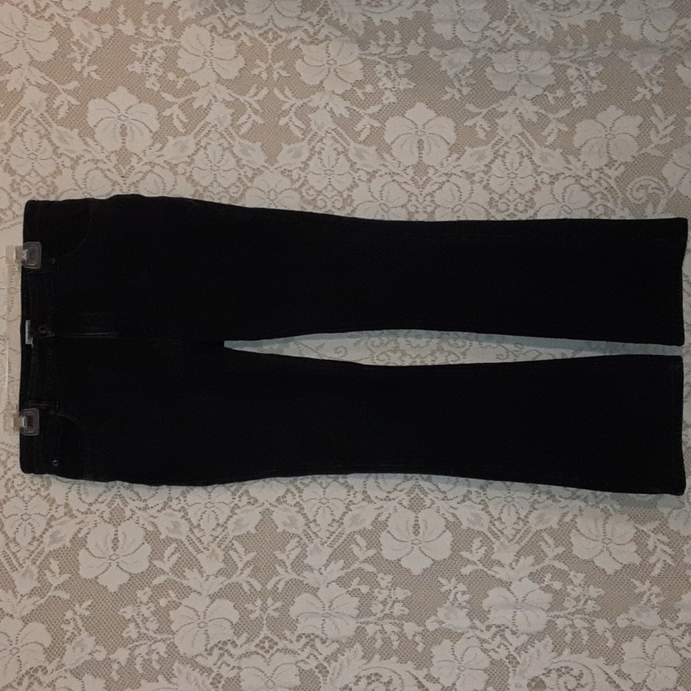 LL Bean black Stretch Jeans wide bottom size 10